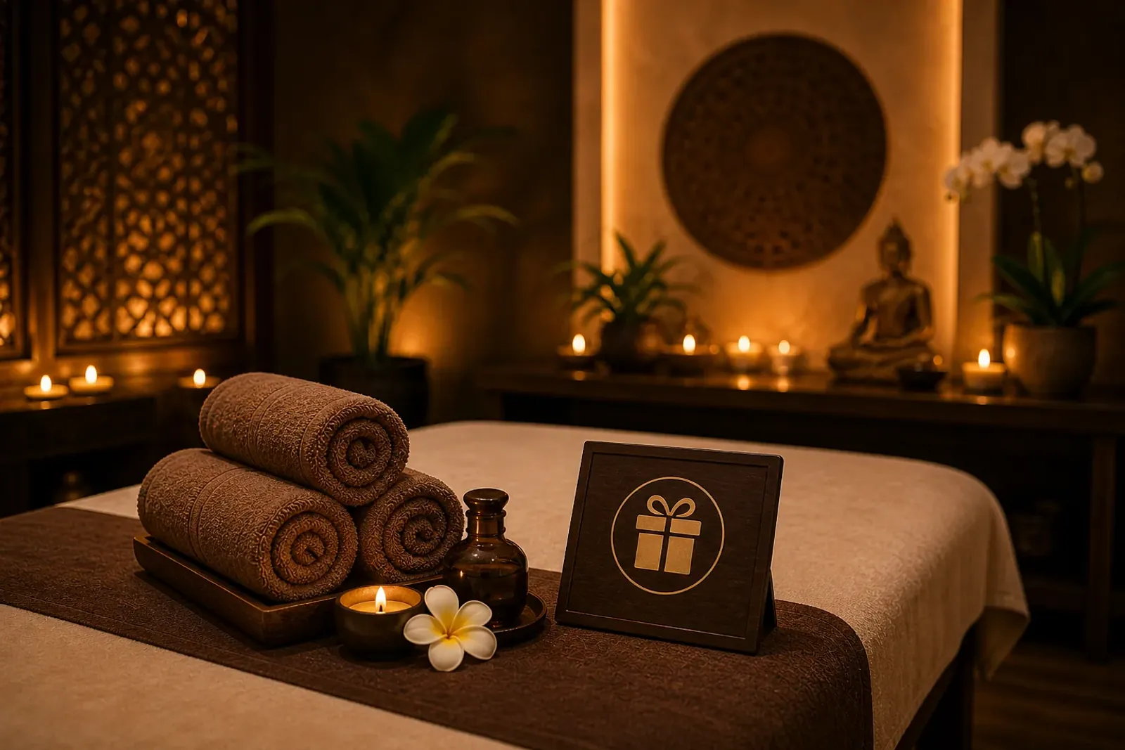 Twin treatment beds prepared for a four-hand massage